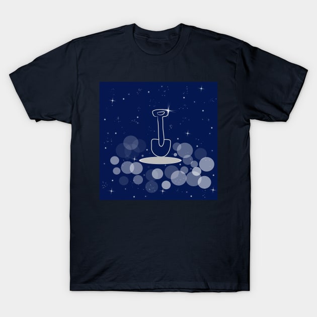 shovel, work, physical labor, worker, service, holiday, space,  galaxy, stars, cosmos, T-Shirt by grafinya